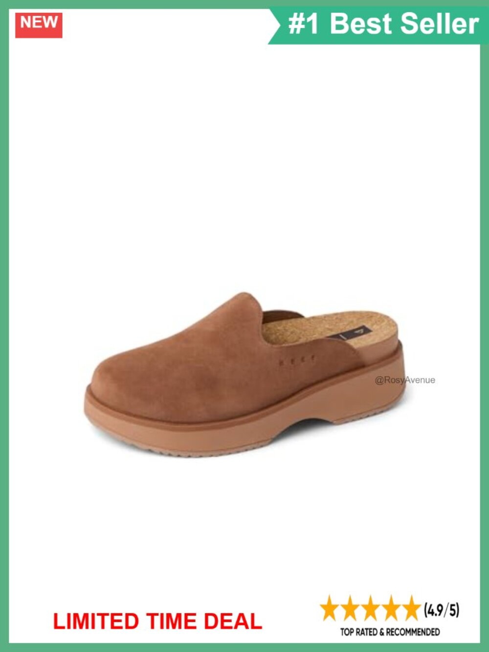 REEF Vista Skye Suede Mules & Clogs Cushioned Pull-On Casual Clog